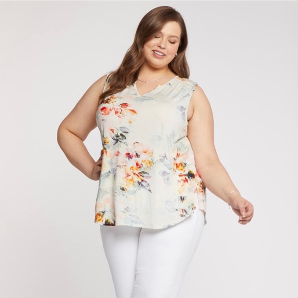 NYDJ Pleat Back Sleeveless Blouse - Picture 2 of 5